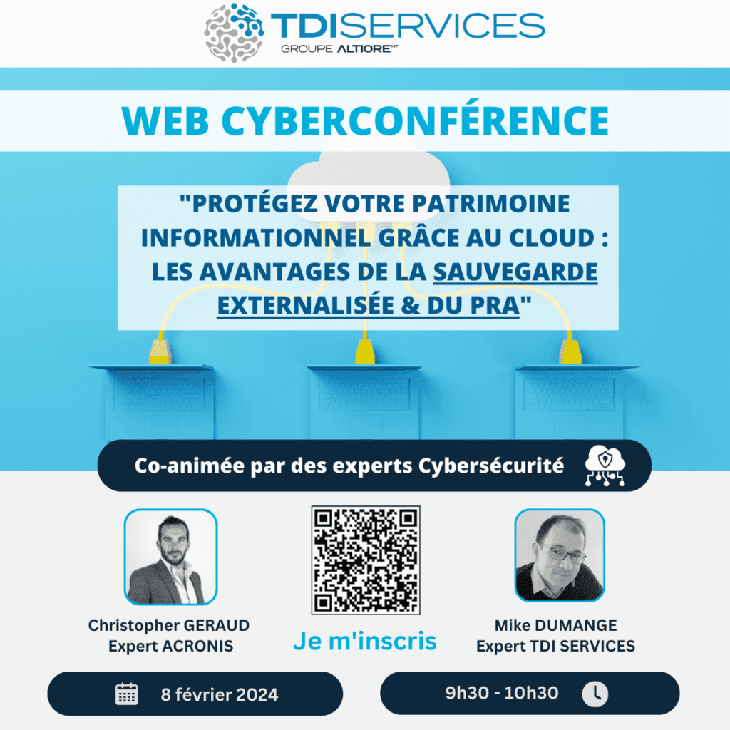 Web cyberconférence les avantages de la sauvegardes externalisée et du pra pour protéger les données des entreprises